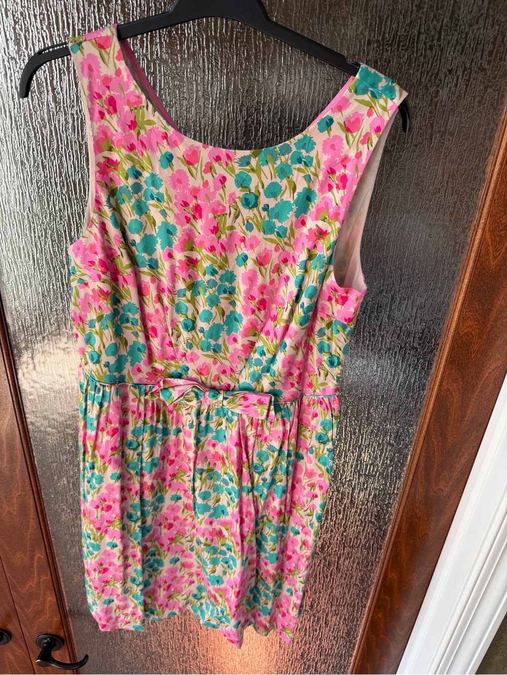🌸Boden Pink Floral Tie-Waist Dress | US 14 | Vibrant Summer Garden Summer Dress